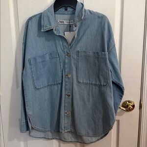 Zara Light Blue Denim Shirt